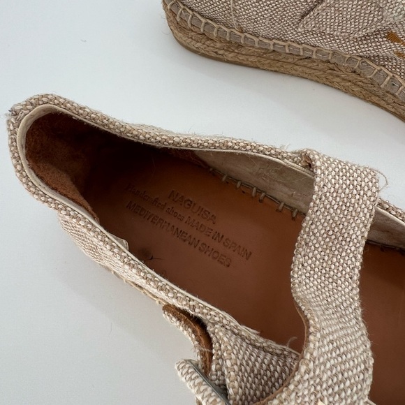 Naguisa Miru Canvas Floral Embroidered Strap Jute Espadrille Flats - Picture 7 of 8